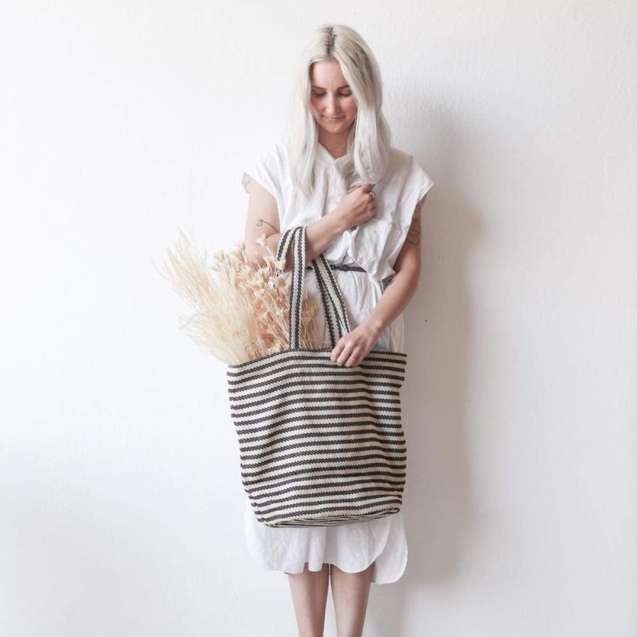 Decor elsie green | Striped Cotton Tote