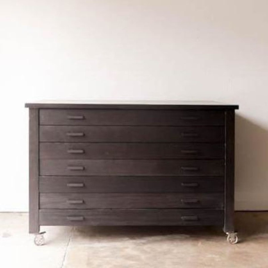 Furniture elsie green | Reclaimed Wood Map Chest Black