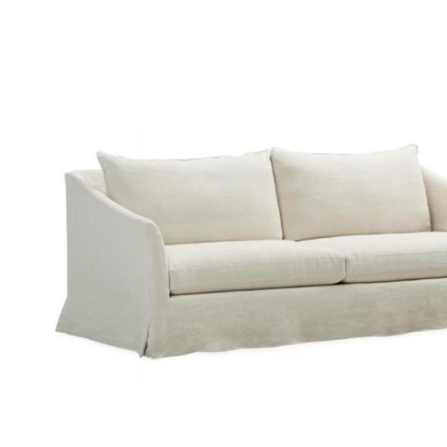 Furniture Elsie Green | Belgian Slope Arm Slipcovered Sofa Corbin Flax