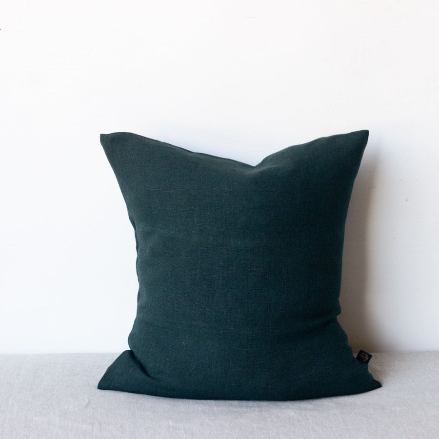 Textiles elsie green | Portico Linen Pillow Cover Prussian Blue