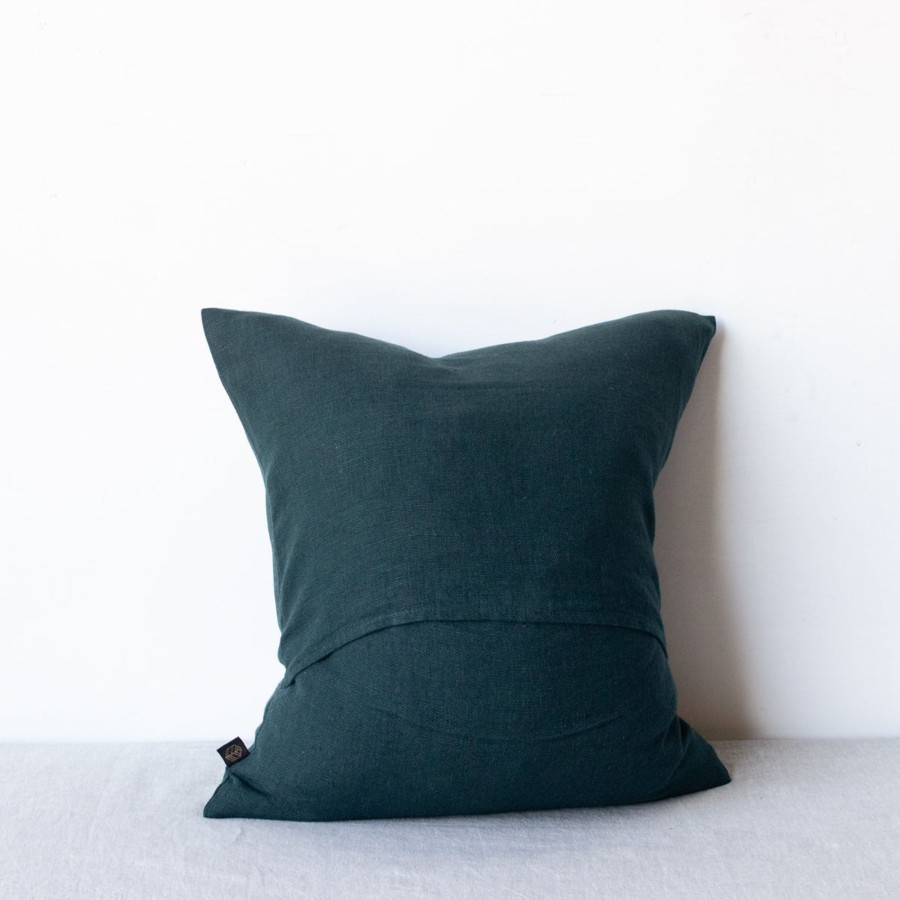 Textiles elsie green | Portico Linen Pillow Cover Prussian Blue