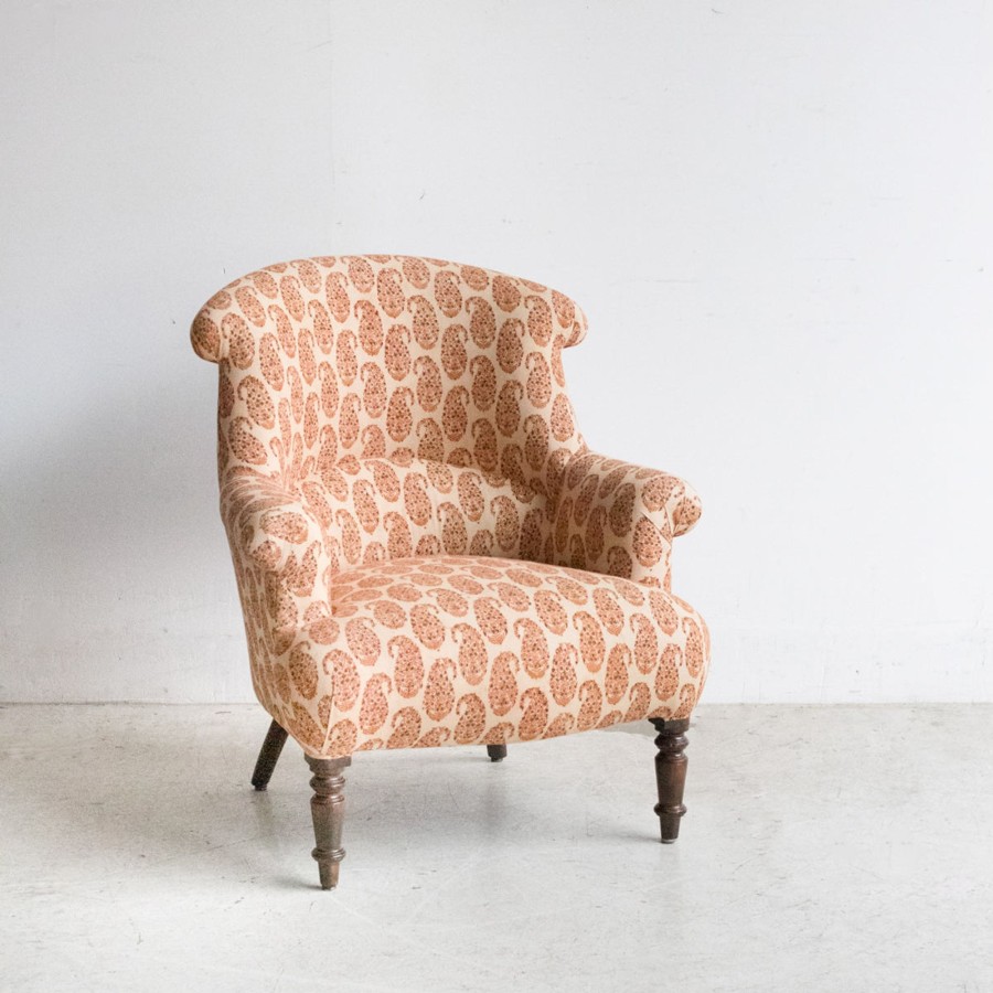 Furniture elsie green | Block Print Crapaud Arm Chair | Farida Gold