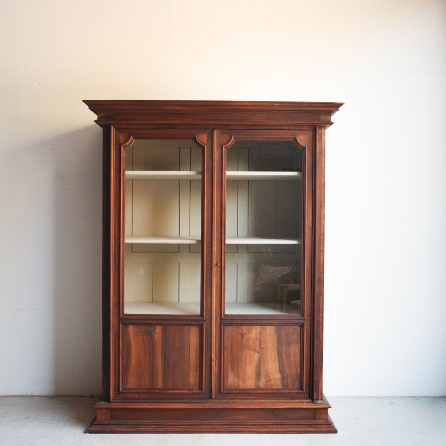 Furniture elsie green | Walnut Glass Door Cabinet