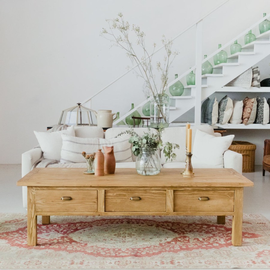 Furniture Custom Furniture | Reclaimed Wood Bread Board Coffee Table Waxed Pine