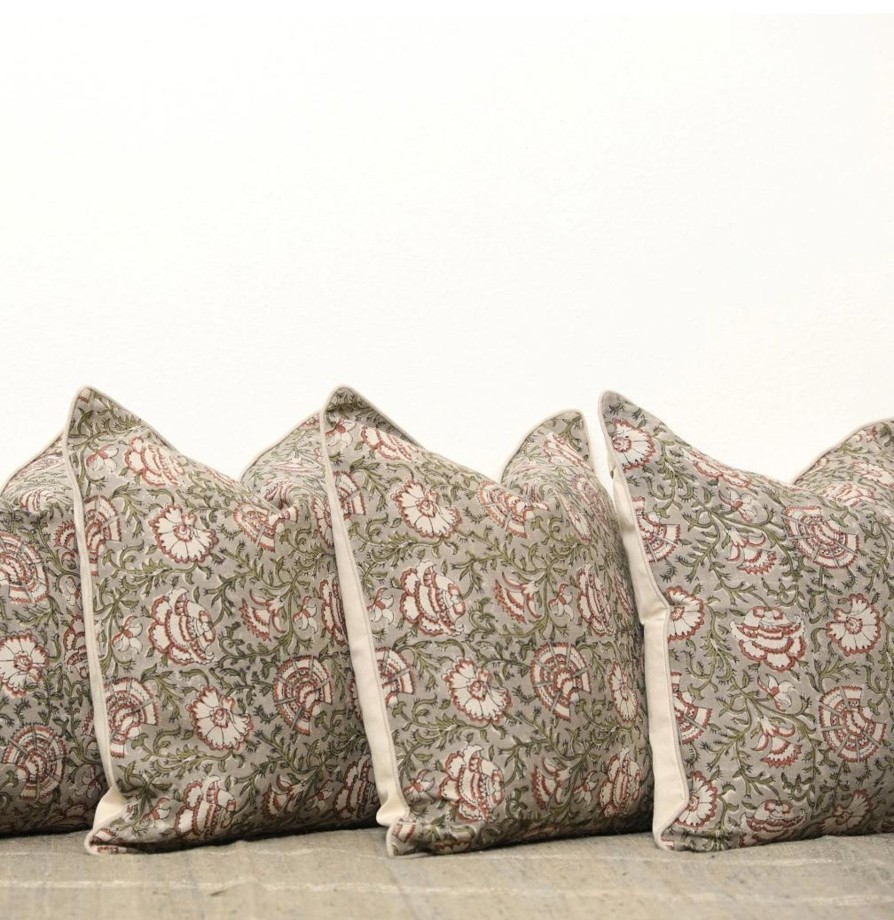 Textiles elsie green | Block Print Pillow Cover | Nisa Mave