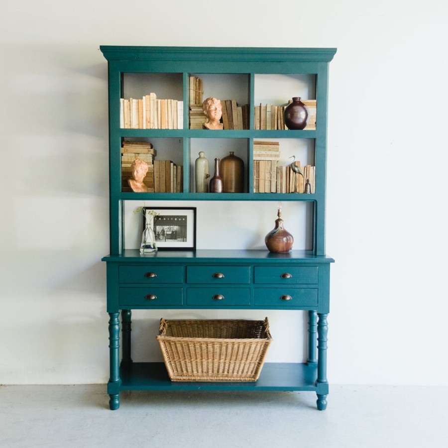 Furniture elsie green | Tudor Reclaimed Wood Library Console Teal