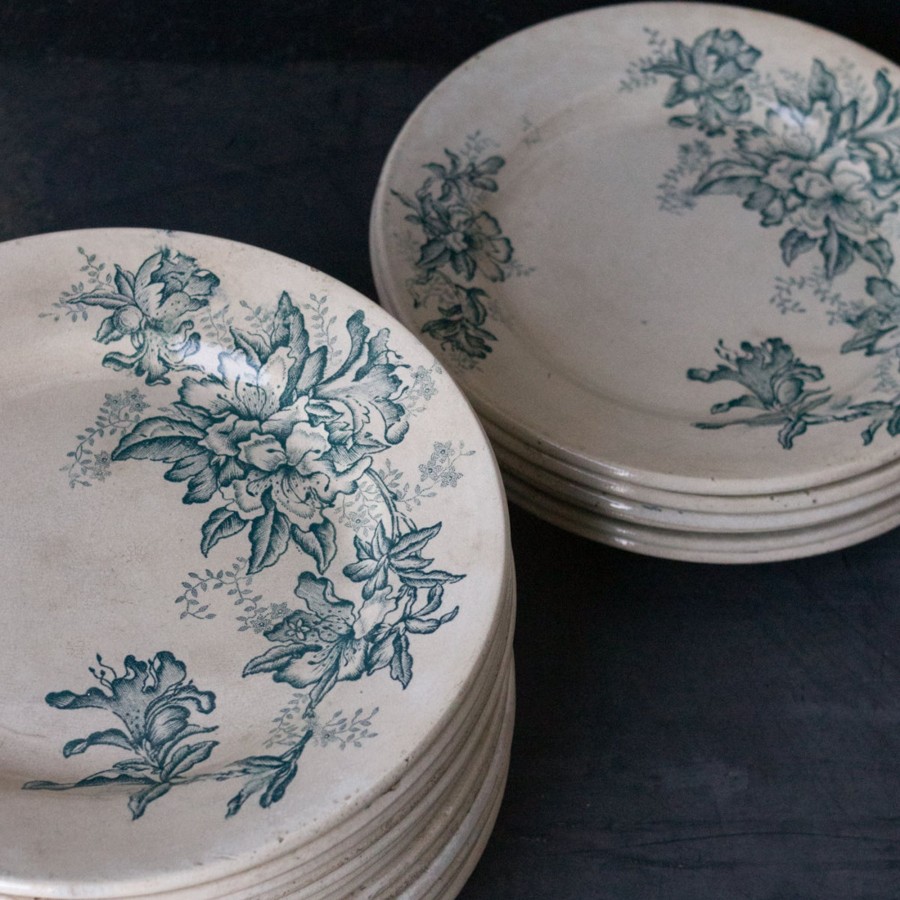 The French Kitchen elsie green | Antique Matched Transferware Plate Set Of 4