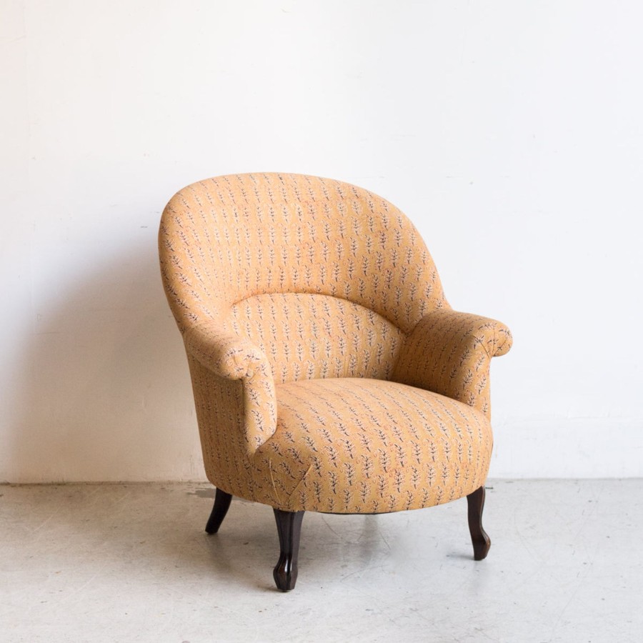 Furniture elsie green | Vintage Block Print Crapaud Chair | Samara Gold