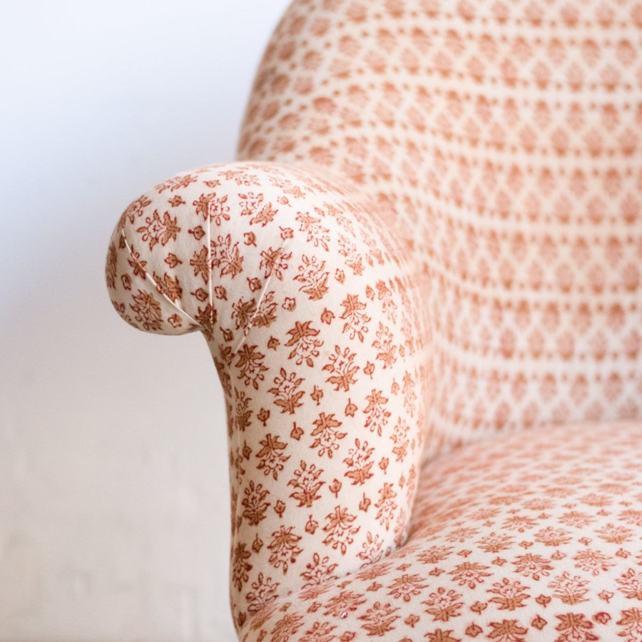 Furniture elsie green | Vintage Block Print Crapaud Chair | Anya Gold