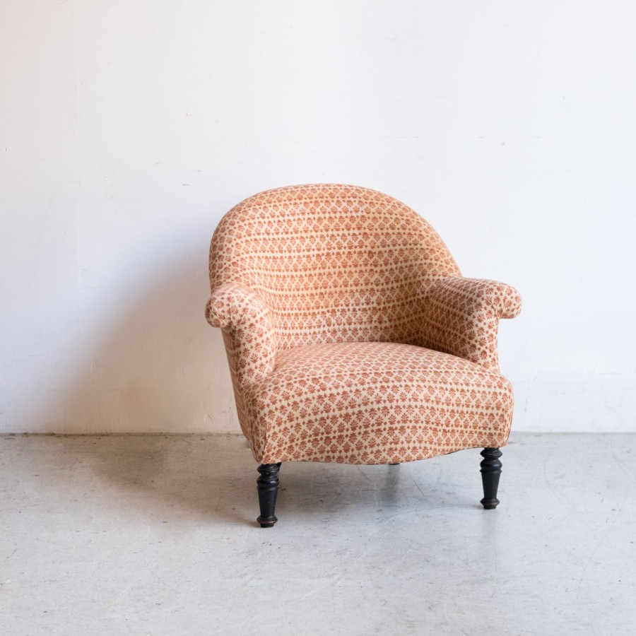 Furniture elsie green | Vintage Block Print Crapaud Chair | Anya Gold