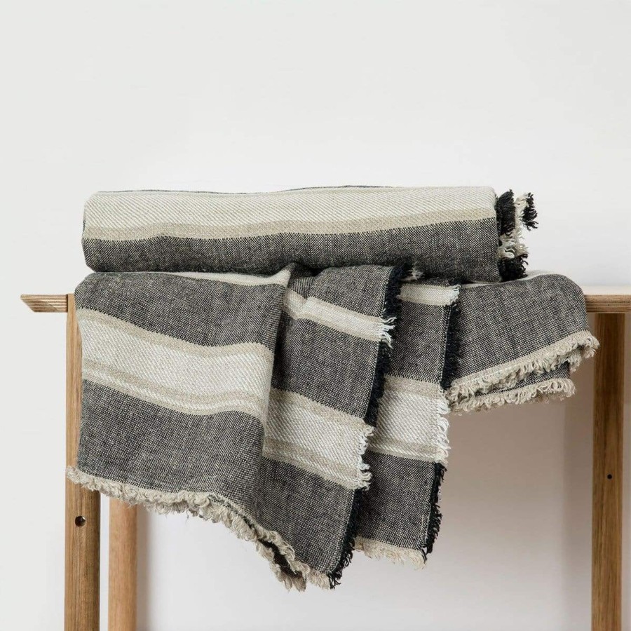 Textiles elsie green | Enzo Wide Stripe Throw