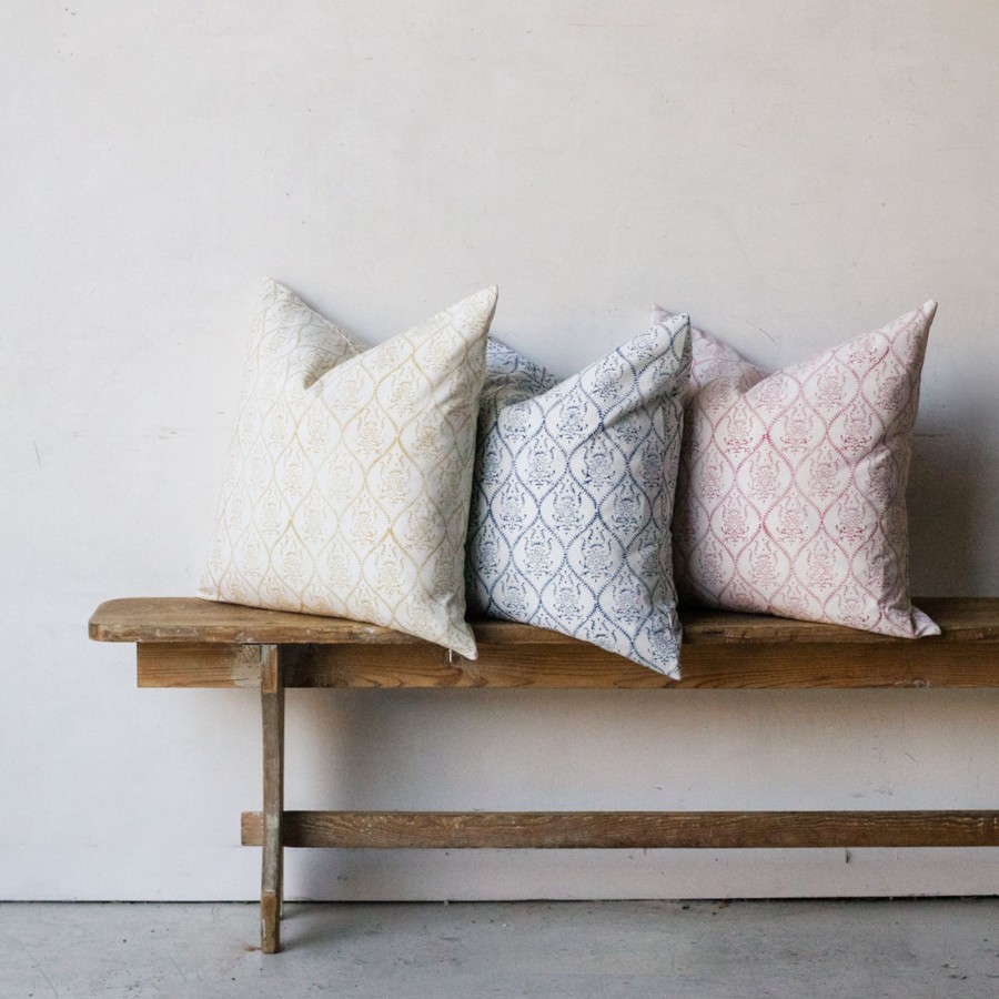 Textiles Elsie Green | Hand Block Printed Pillow Cover | Vivianne Indigo