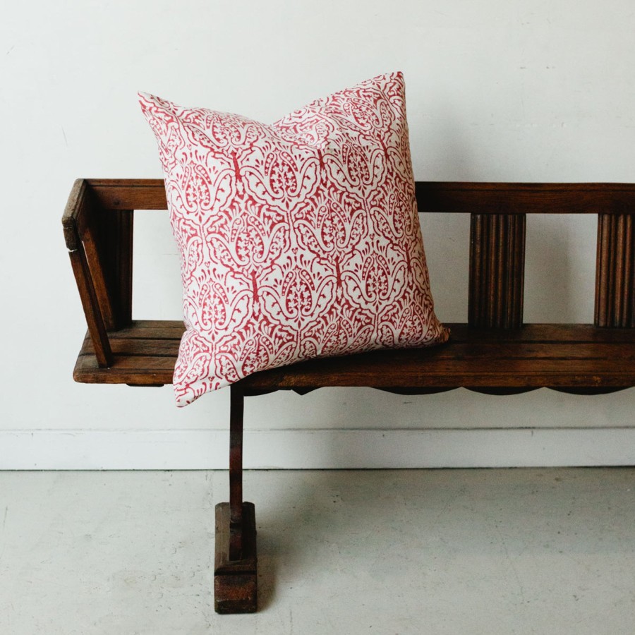 Textiles Elsie Green | Block Print Pillow | Dominique Red