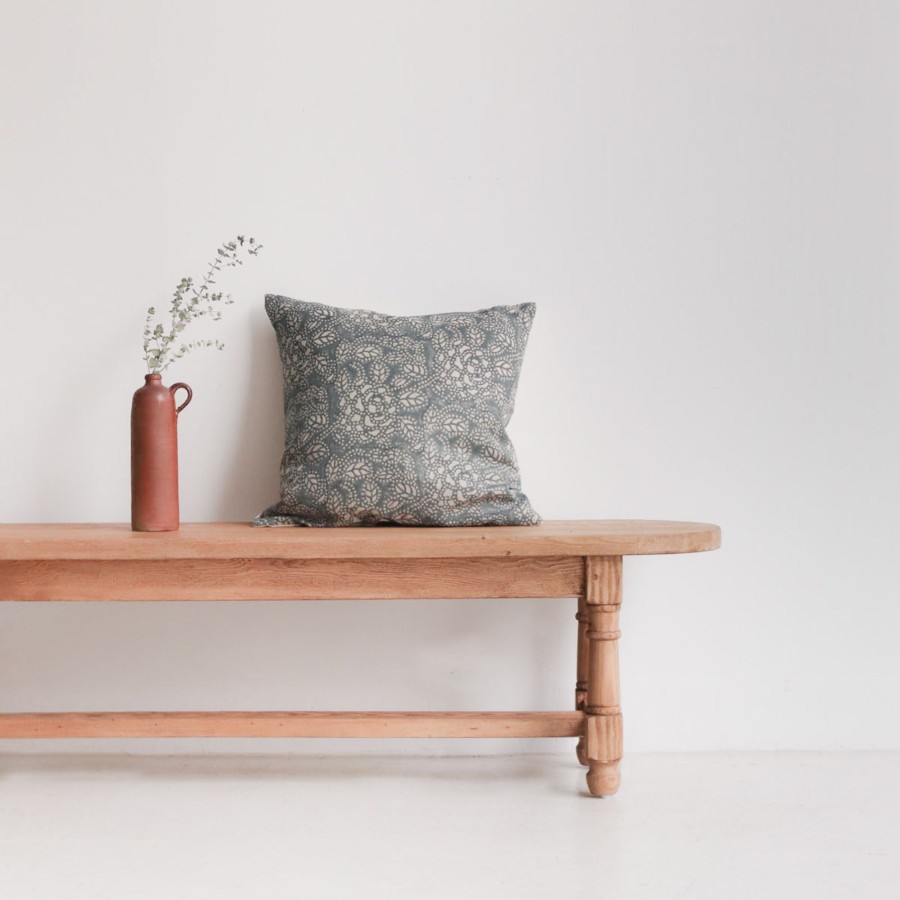 Furniture Custom Furniture | Reclaimed Wood Oval Farm Bench Waxed Pine