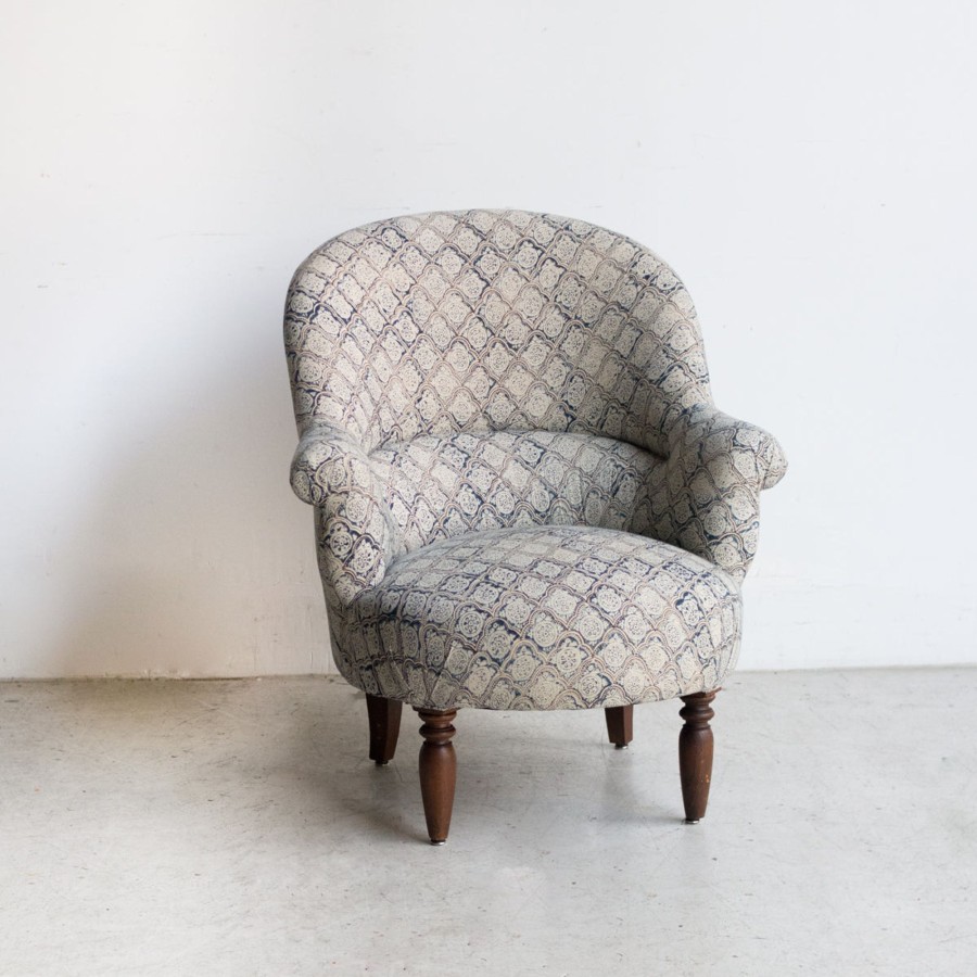 Furniture elsie green | Vintage Block Print Crapaud Chair | Petites Collines