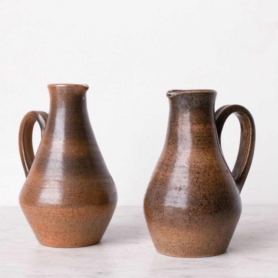 The French Kitchen Didier | Pair Of Fontgombault Abbey Stoneware Pitchers