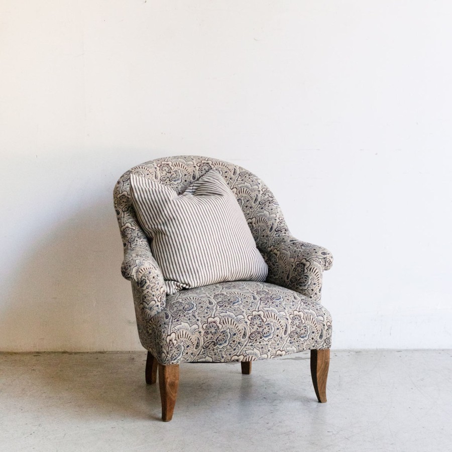 Furniture elsie green | Block Print Crapaud Chair | Alexandra Indigo