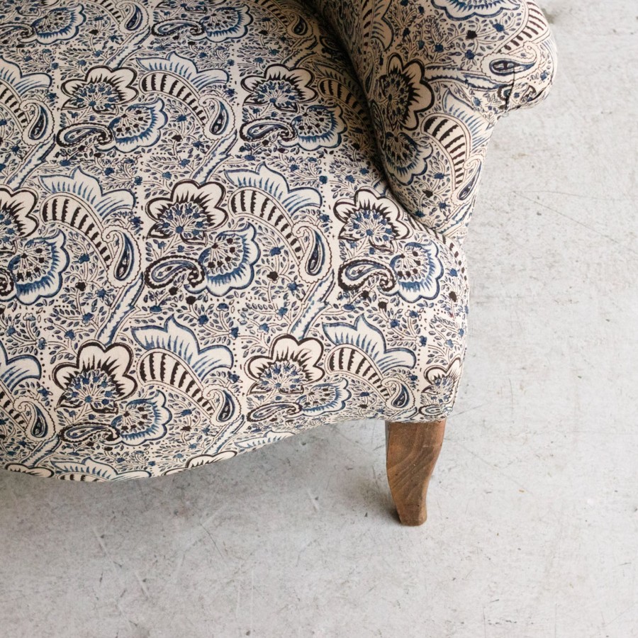 Furniture elsie green | Block Print Crapaud Chair | Alexandra Indigo