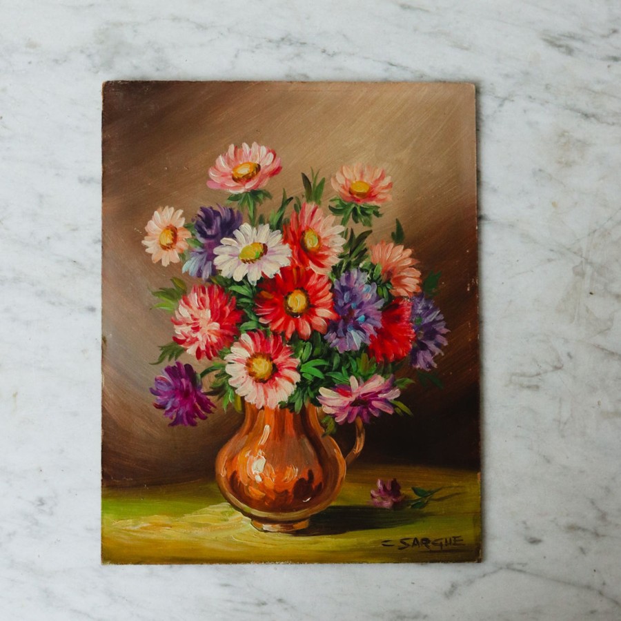 Art Galerie elsie green | Floral Still Life In Orange Vase Oil Painting