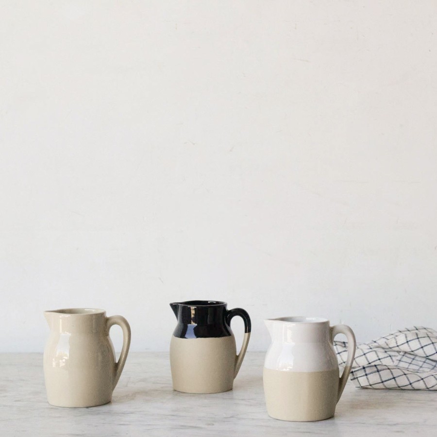 The French Kitchen Elsie Green | Petite Stoneware Pitcher White