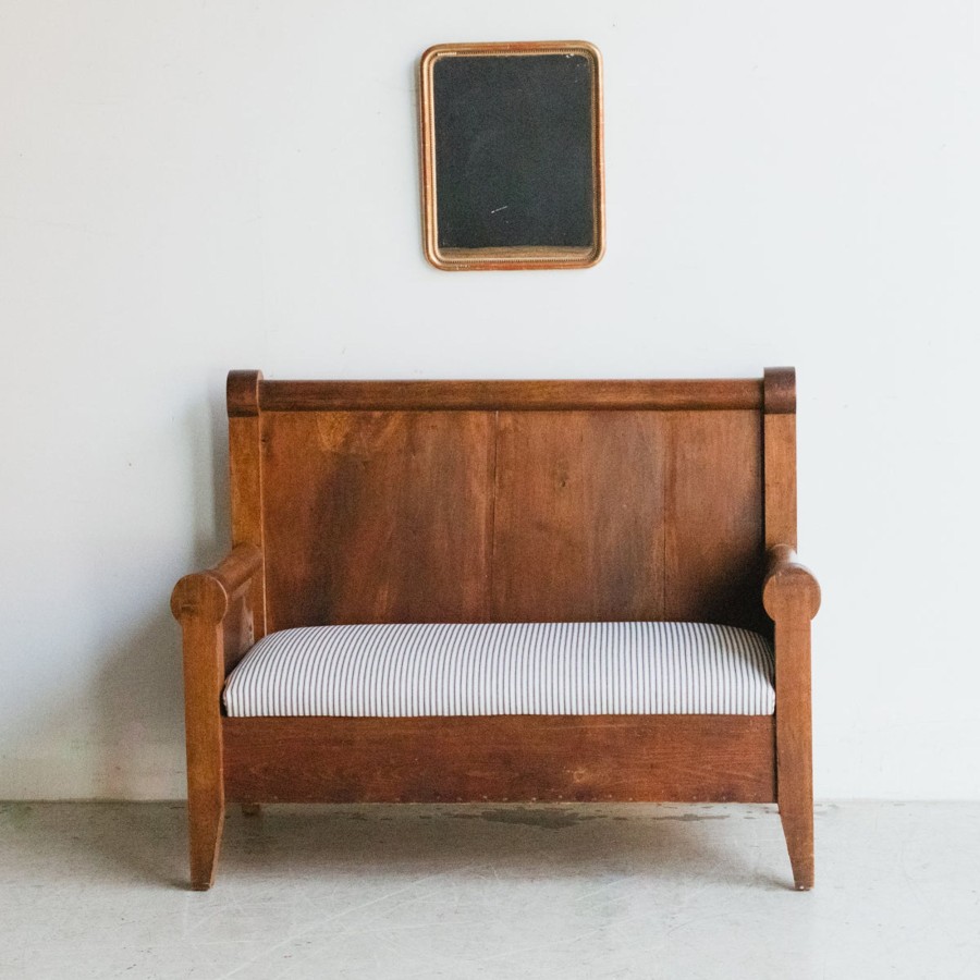 Furniture elsie green | Antique Burled Wood Church Pew