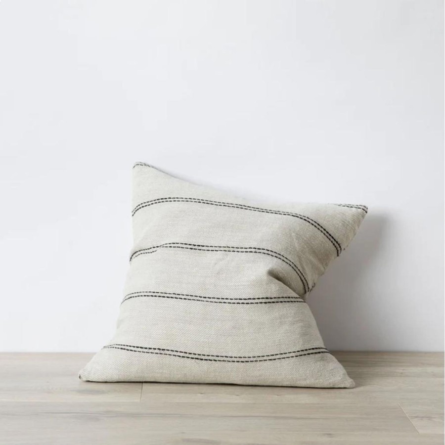 Textiles elsie green | Ana Stripe Linen Pillow Cover