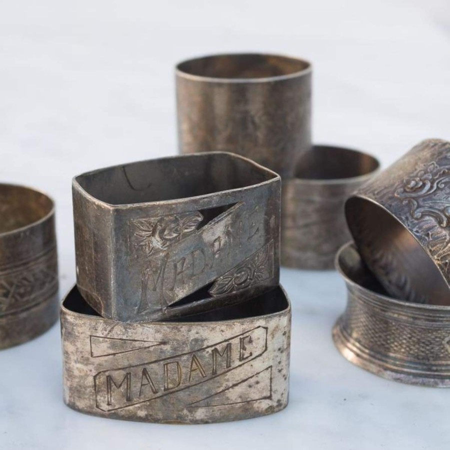 The French Kitchen Elsie Green | Vintage Silver Napkin Ring Set Of 4