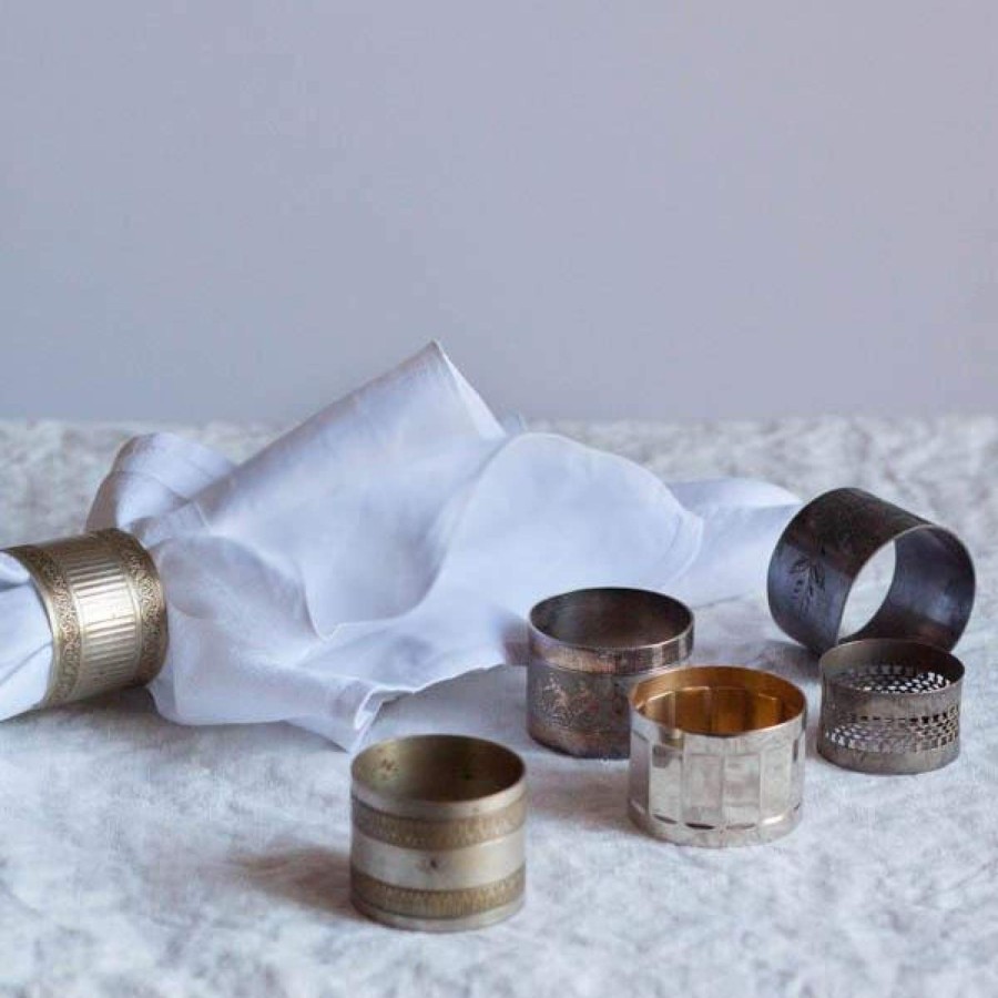 The French Kitchen Elsie Green | Vintage Silver Napkin Ring Set Of 4