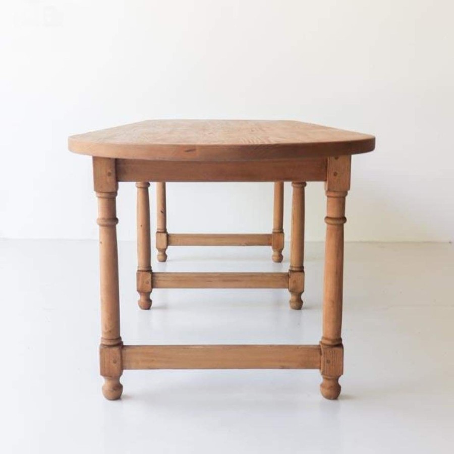 Furniture Custom Furniture | Reclaimed Wood Oval Farm Table Waxed Pine